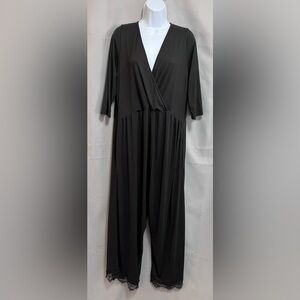 Womens Phierce Fashions Forget‎ The Rules Dressy Jumpsuit V-Neck SIZE 1X Black